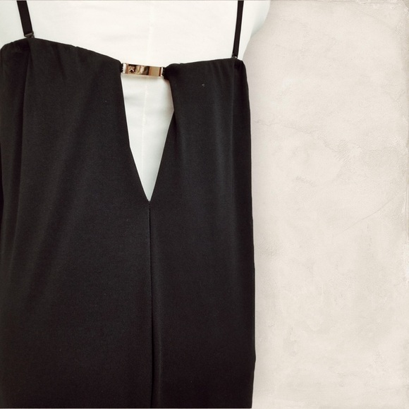 NWT Halston Heritage Black Adjustable Strap Polyester Jumpsuit Size Small - Picture 5 of 15